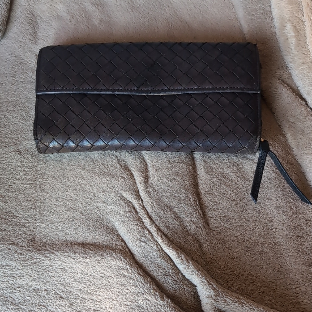 Bottega Veneta Woven Leather Long Wallet